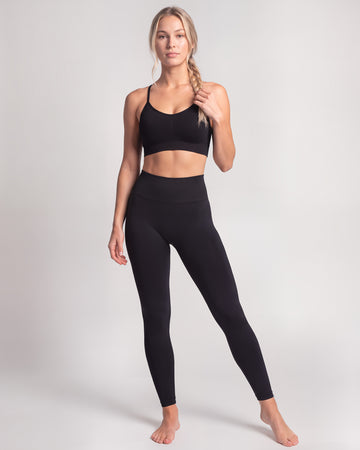 Set Leggings Essential Contour + Brassiere Power Core (Black)