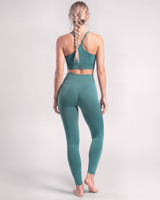Set Leggings Essential Contour + Brassiere Power Core (Verde)
