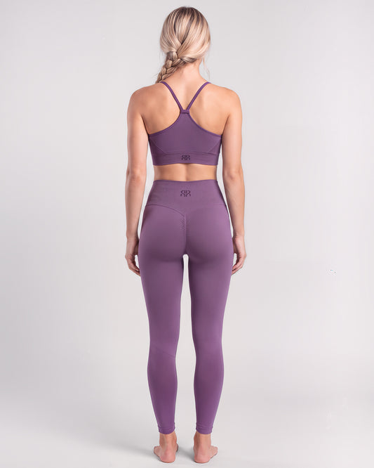 Set Leggings Essential Contour + Brassiere Power Core (Prugna)