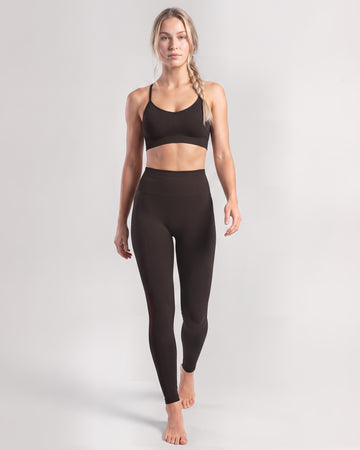 Essential Contour Leggings Set + Power Core Bra (Dark Coffee)