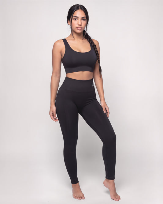 Set Leggings Round Lift + Top Lift Core Medium Support (Black)