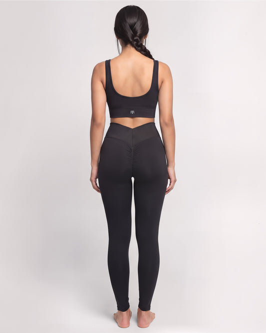 Set Leggings Round Lift + Top Lift Core Medium Support (Black)