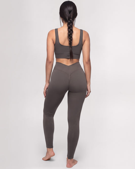 Set Leggings Round Lift + Top Lift Core Medium Support (Marrone)