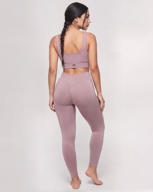 Set Leggings Round Lift + Top Lift Core Medium Support (Rosa Cameo)