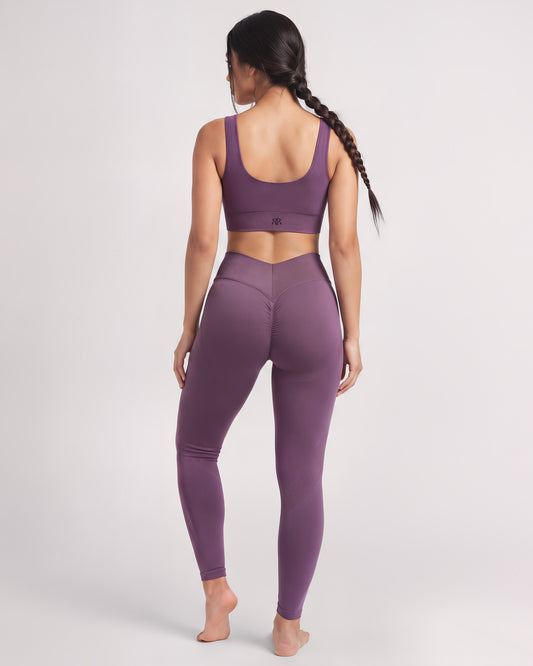Set Leggings Round Lift + Top Lift Core Medium Support (Prugna)