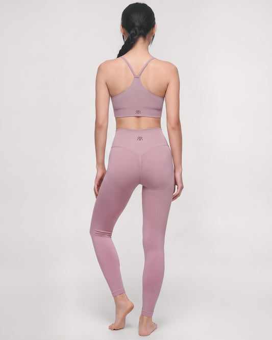 Set Leggings Dynamic Sculpt + Brassiere Power Core (Rosa Cameo)