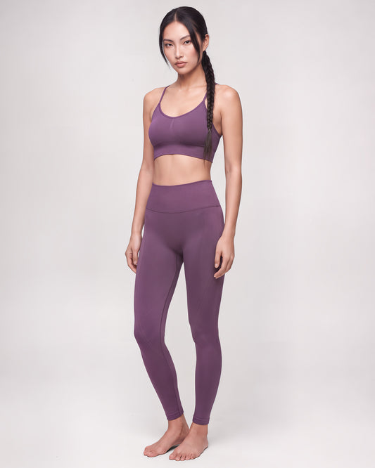 Set Leggings Dynamic Sculpt + Brassiere Power Core (Prugna)