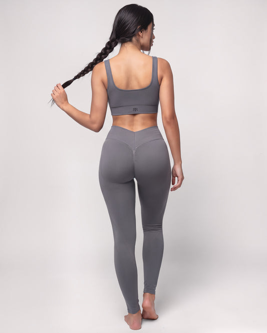 Set Leggings Round Lift + Top Lift Core Medium Support (Grigio)